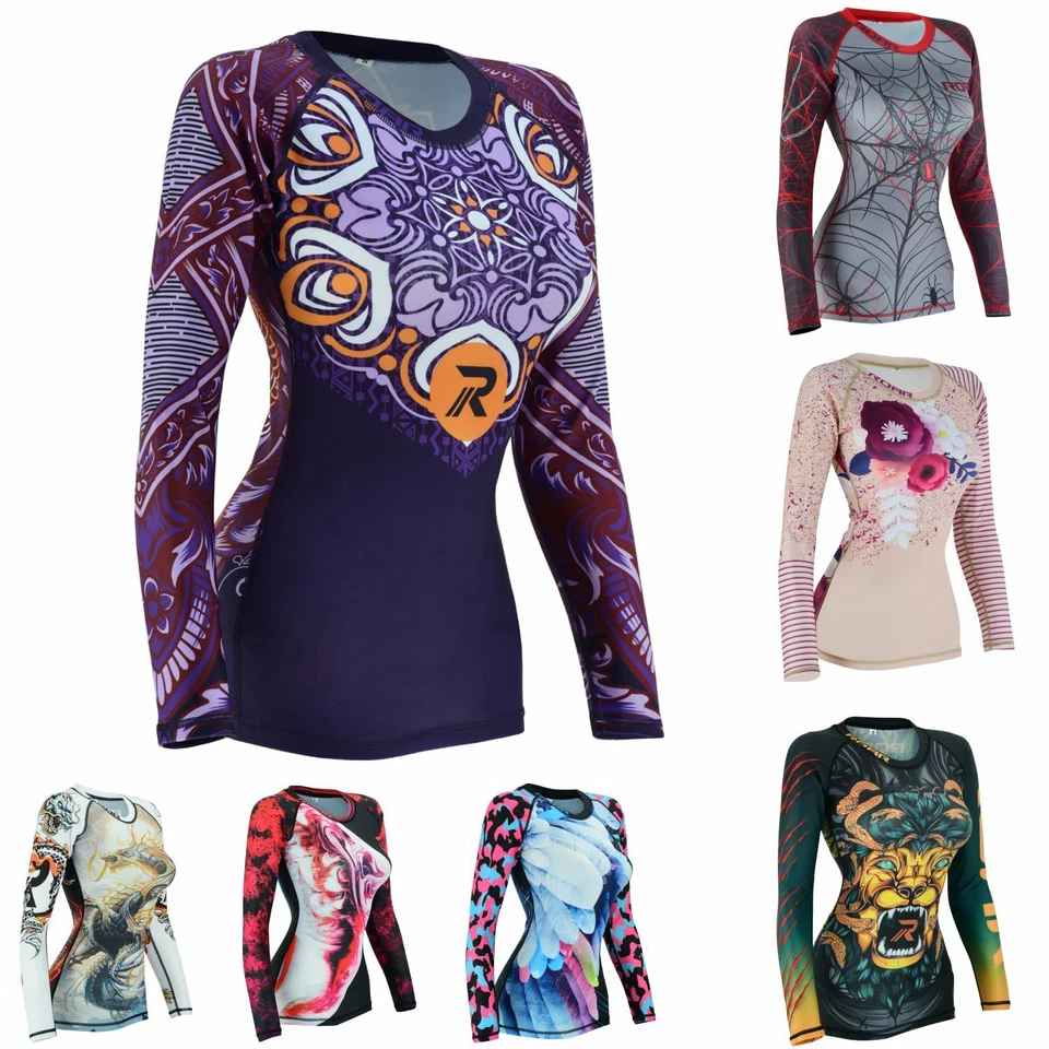 Koyes Fightwear Women's MMA Compression Rash Guard BJJ Wrestling Long Sleeve  - Image 1 of 3