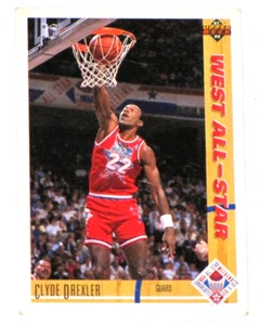Clyde Drexler 1991-92 Upper Deck West All-Star #53 Basketball Card Portland - Picture 1 of 24