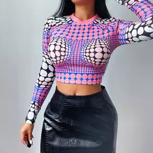 Top manica lunga donna nuovo slim sexy fondo punto onda maglia fondo - Foto 1 di 15