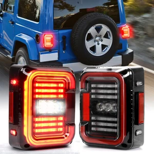 Pair LED Tail Lights Rear Reverse Brake Signal Lamp For Jeep Wrangler JK 2007-18 - Picture 1 of 14