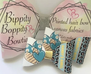 BUCLES DE MOÑO DE TELA DE LONA ESTAMPADA DE 4" PARA HACER TUS PROPIOS LAZOS PARA EL CABELLO - Imagen 1 de 4