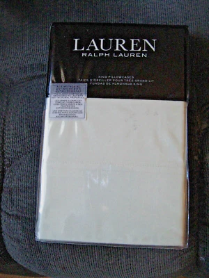 Ralph Lauren Sloane Light Green King Pillowcases 20 x 40 Antimicrobial NIP - Image 1 of 4