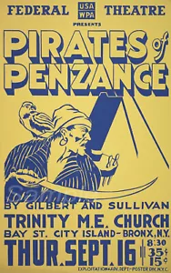 PP02 IMPRESIÓN PÓSTER VINTAGE PIRATAS DE PENZANCE TEATRO A3 - Imagen 1 de 2