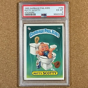 POTTY SCOTTY #14A (MATTE) 1985 GARBAGE PAIL KIDS STICKERS OS1 - PSA 6 EX-MT - Picture 1 of 4