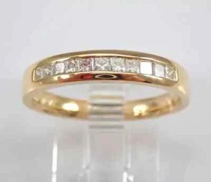 2.00 Ct Princess Cut Simulated Diamond 14K Yellow Gold Plated Wedding Band Ring - Picture 1 of 5