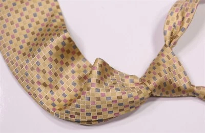 Corbata Paul Stuart dorada a cuadros seda hecha a mano en Japón Foto 1 de 4