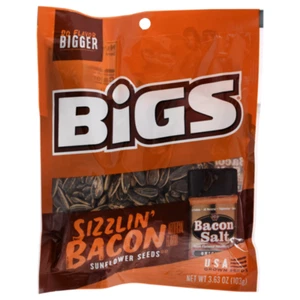 BIGS Sunflower Seeds - Sizzlin’ Bacon - 3.63oz Pack - Picture 1 of 2