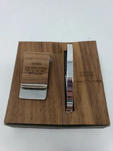 Vater Geldklammer Tochter silberfarben Armband Zitat Geschenkbox Set Stella Valle - Bild 1 von 7