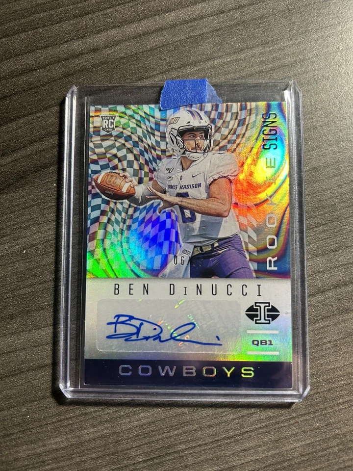 2020 Illusions Rookie Signs #41 Ben DiNucci JMU Cowboys QB Auto #'d 6/99 B6 - Image 1 of 2