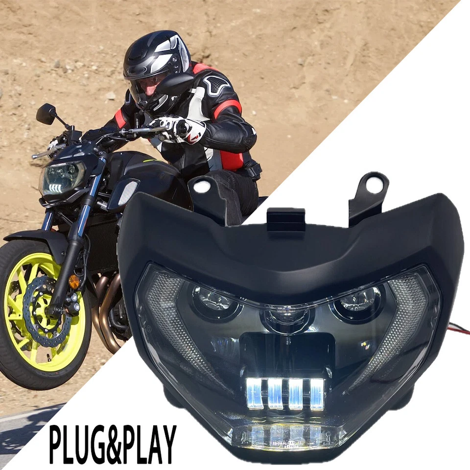 Conjunto de faros LED Plug and Play faros DRL para Yamaha FZ07 MT07 2018-2020 Foto 1 de 4