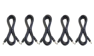 (5) Pack of 10ft DC Barrel Power Cables Male to Male 5.5mm X 2.1mm Plugs - Image 1 of 3
