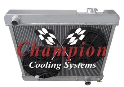 Radiador de tubos AR 2 filas 1" con 2 ventiladores de 10" para Oldsmobile Cutlass 1965 1966 #AE284 Foto 1 de 4