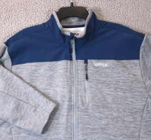 Orvis Full Zip Jacke Herren XL blau grau meliert Fleece gefüttert - Bild 1 von 19