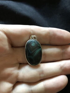 One off Stunning Multi Dimensional Effect Crystal Malachite Pendant - Picture 1 of 5