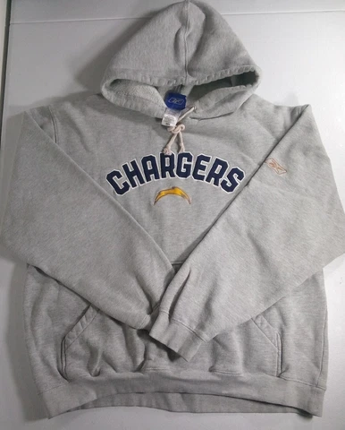 Vintage San Diego Chargers Reebok Hoodie Medium NFL Team Logo Spell Out Sweater Cover