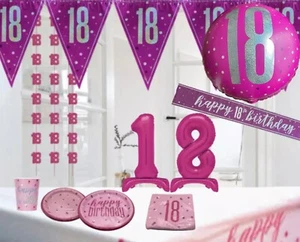 18th Birthday Glitz Hot Pink Party Decorations & 18th Birthday Table Decorations - Picture 1 of 78