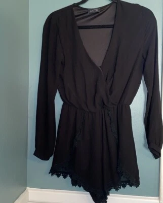 Mameluco ASTR Negro Manga Larga Transparente - Talla M Foto 1 de 4