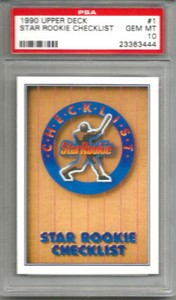 1990 Upper Deck Star Rookie Checklist #1 PSA 10