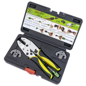 Delphi Weather Pack Connettore Terminale Cricchetto Crimpatrice Strumento - Include 2 Matrici - Foto 1 di 7