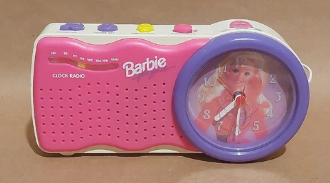 Barbie Clock Radio Vintage 1995 Lighted Face Alarm Mattel BE-300 CLEAN!! Cover
