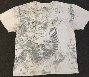 Vintage Cross Faded AOP Shirt XL Affliction Biker Emo Goth Grunge Tapout Y2K 90 Jnco - Bild 1 von 18