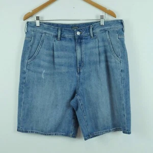 J Crew Size 31 Mid Length Denim Short in Blue Jorts High Rise Jean Shorts Preppy - Picture 1 of 8