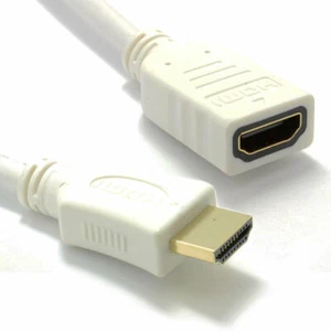 Blanco HDMI 1.4 Alta Velocidad 3D TV Corto Alargadera Macho Hembra Cable 0.25m - Imagen 1 de 6
