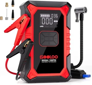 GOOLOO A3 Jump Starter with Air Compressor, 3000A Portable Car Battery Booster - Picture 1 of 8
