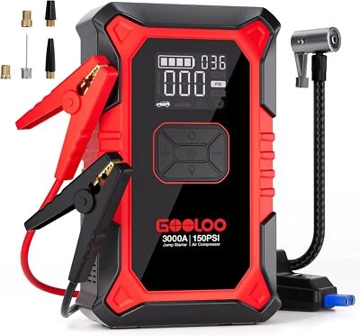 GOOLOO A3 Jump Starter with Air Compressor 3000A Portable Car Battery Booster US - Image 1 of 4