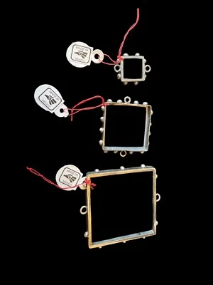 Лот из 3 сделанных в Мексике соединителей для ювелирных изделий с открытой рамой для смол керамики и т. д. J5 - Изображение 1 из 2