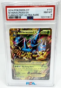 2014 POKEMON FURIOUS FISTS M/MEGA HERACROSS EX #112 SECRET PSA 8 NM - Picture 1 of 2
