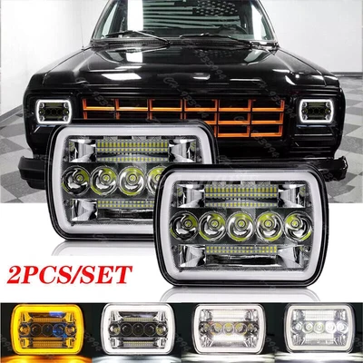 Faros LED DRL y lámpara giratoria para Dodge D150 D250 D350 W150 Ram 50 DOT 5x7" 7x6" Foto 1 de 4