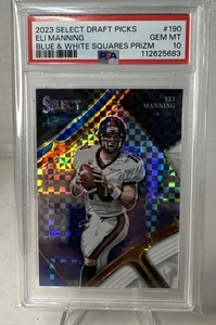 2023 Select Draft Eli Manning Blue & White Squares Prizm /100 PSA 10 Gem POP 2 - Bild 1 von 5