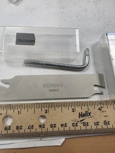 RAPIDKUT MEFH26-3 CUTOFF INSERT BLADE ISCAR SELF GRIP STYLE, .094" X .996 X 4.35 - Picture 1 of 7