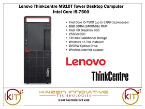Lenovo Thinkcentre M910T, i5-7500 3,4GHz, 8GB RAM, 256GB SDD + 1TB HDD, Win11Pro - Bild 1 von 5