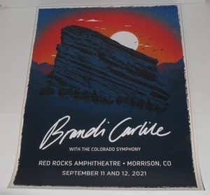 Brandi Carlile 2021 Morrison, Colorado Red Rocks Concert Tour Poster RARE - Picture 1 of 2