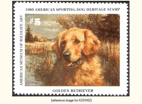 D2K American Sporting Dog Heritage 1983 $5 Stamp  (golden retriever) - Image 1 of 1