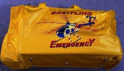 BREITLING WATCHES SWISS CHRONGRAPHS EMERGENCY HELICOPTER YELLOW DUFFEL GEAR BAG! - Image 1 of 4