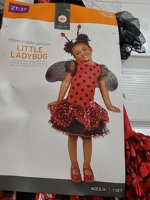 Infant Toddler Little Ladybug Costume Bug Red Polka Dot 2T-3T Toddler-NEW - Image 1 of 3