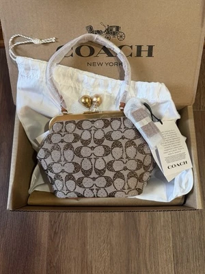 Coach Crystal Signature Jacquard Kisslock 16 Frame Bag NWT - Image 1 of 2