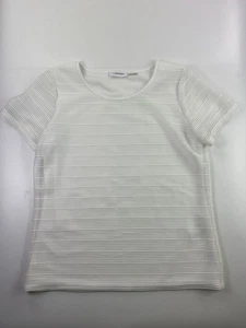 Blusa acanalada para mujer Calvin Klein M semi transparente marfil - Imagen 1 de 3