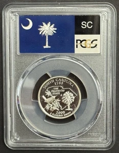 2000-S South Carolina 90% SILVER Quarter ~PCGS PR69DCAM State Flag Label - Picture 1 of 2