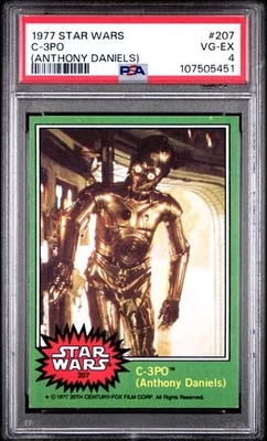 1977 Star Wars C-3PO, Series 4 Card  #207 Corrected, PSA 4 VG-EX, NICE! - Image 1 of 2
