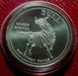 Bull and Bear Caveat Emptor Venditor Ronda 1 Troy oz.999 Plata en Cápsula - Imagen 1 de 4