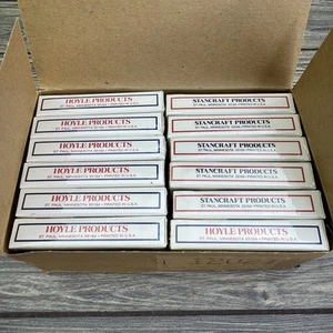 12 VINTAGE HOYLE JUMBO FACE PLAYING CARD DECKS 5 RED 7 BLUE STARCRAFT New Sealed - Picture 1 of 10