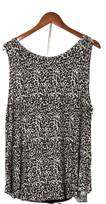 Camisa Old Navy para mujer XL estampado animal negra gris blanca sin mangas Foto 1 de 2