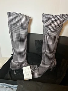 Neu im Karton Damengröße 12 kniehoch Marina Renaldi Hahnentritt zeitlose Raffinesse - Bild 1 von 14