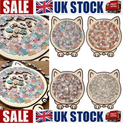 135-Piece Morandi Color Cat Wooden Jigsaw Puzzle Perfect Gift for Cat Lovers UK - Image 1 of 4
