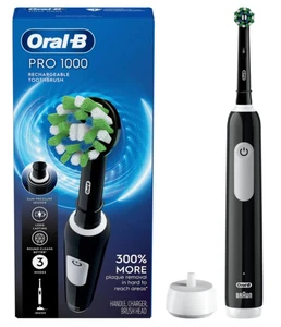 Oral-B Pro Crossaction 1000 Rechargeable Electric Toothbrush - Black - Picture 1 of 7