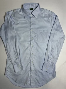 Sid Mashburn Shirt Mens 17x 34 Slim Blue Button Down Oxford Pocket Classic - Picture 1 of 10